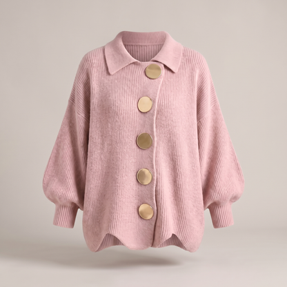 Refined Layer Knit Cardigan - Dusty Pink