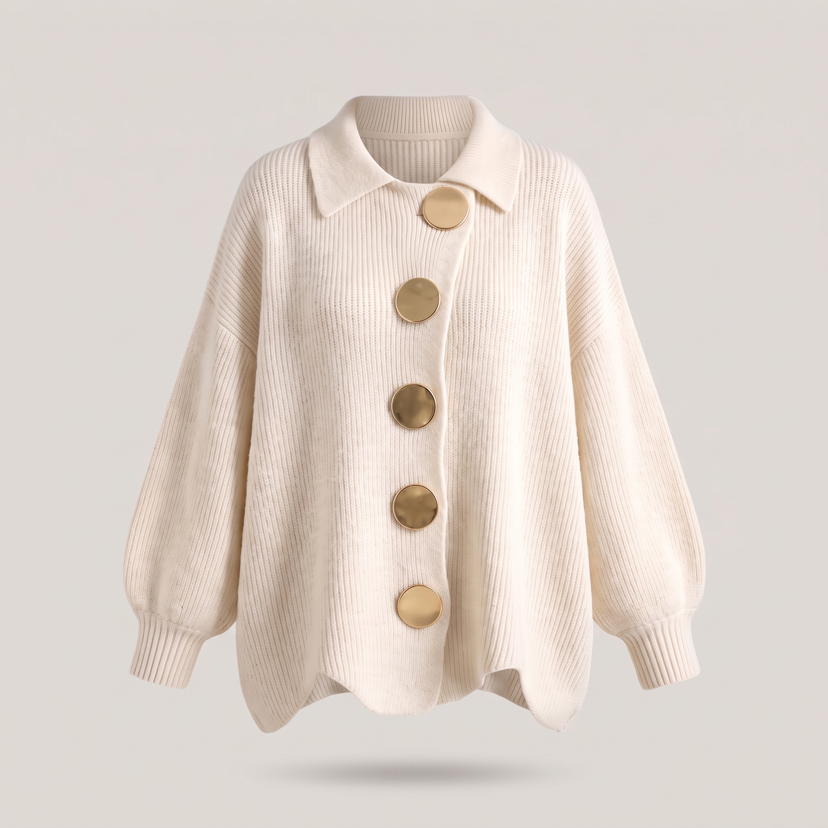 Refined Layer Knit Cardigan - Ivory White