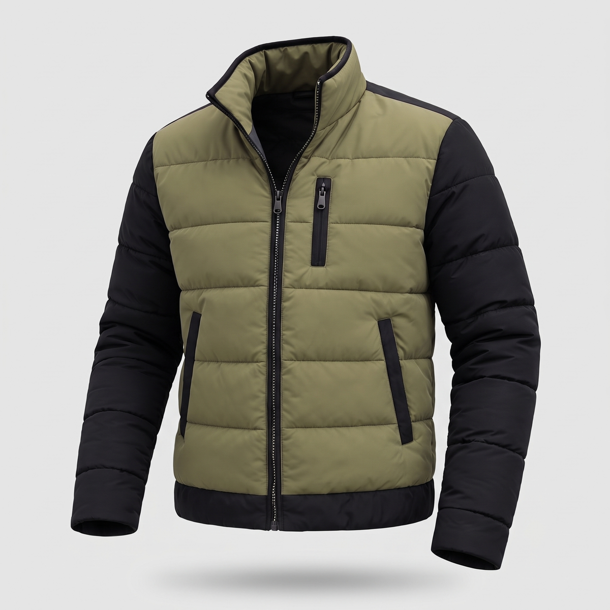Refined Quilted Layer Jacket - Black Green