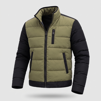 Refined Quilted Layer Jacket - Black Green