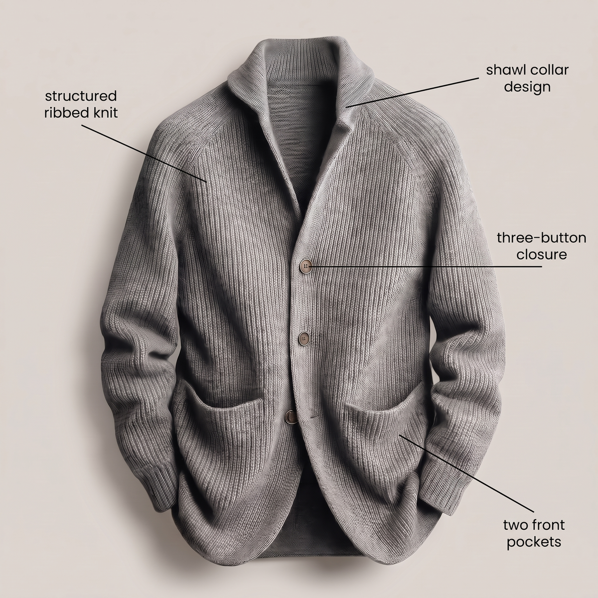 Refined Ribbed Knit Blazer