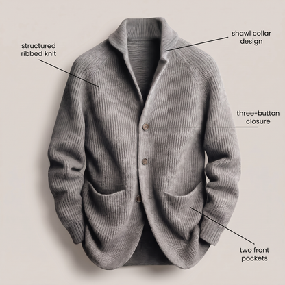 Refined Ribbed Knit Blazer