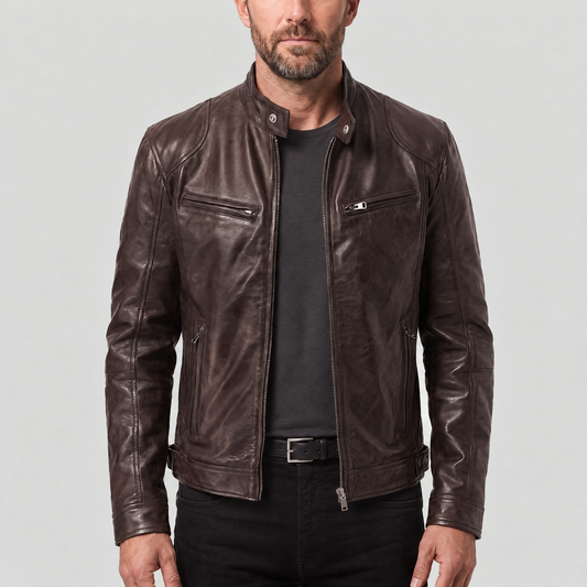 Relaxed Leather-Look Zip Jacket