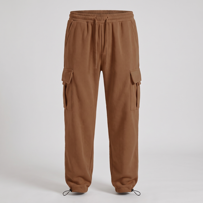 Relaxed Multi Pocket Jogger Trousers - Brown