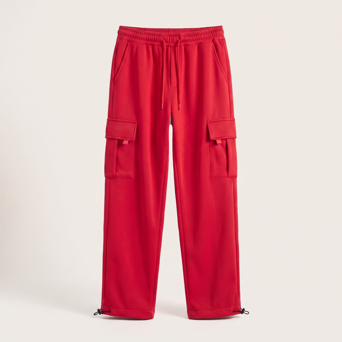 Relaxed Multi Pocket Jogger Trousers - Red