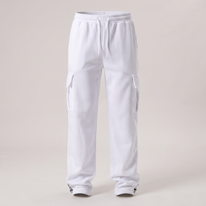Relaxed Multi Pocket Jogger Trousers - White
