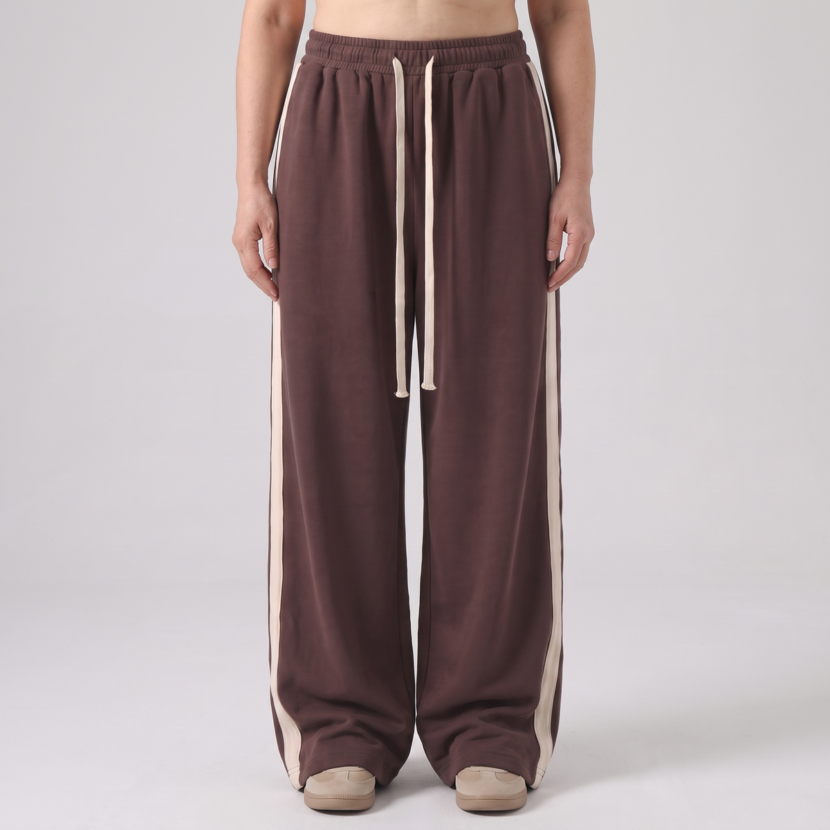Relaxed Wide Leg Track Trousers