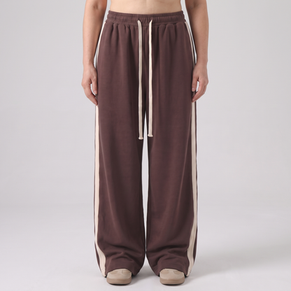 Relaxed Wide Leg Track Trousers