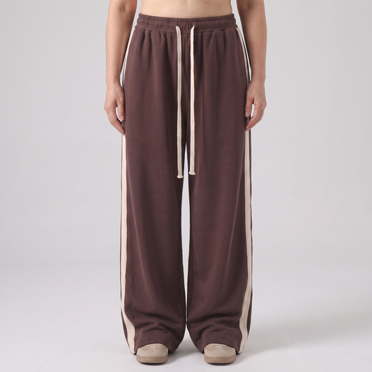 Relaxed Wide Leg Track Trousers