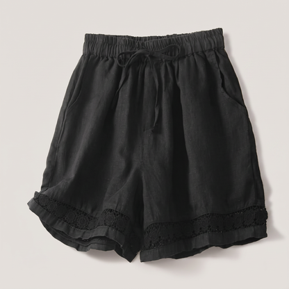 Rica Linen Shorts - Black