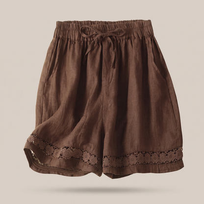 Rica Linen Shorts - Brown