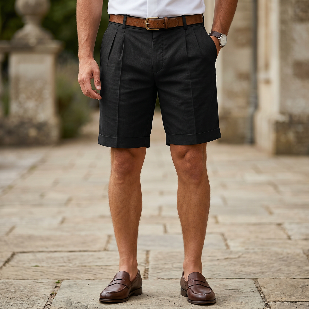 Richmond Tailored Summer Shorts - Black