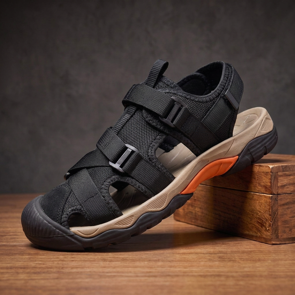 Ridgeworth Grip-Sole Trail Sandals - Black
