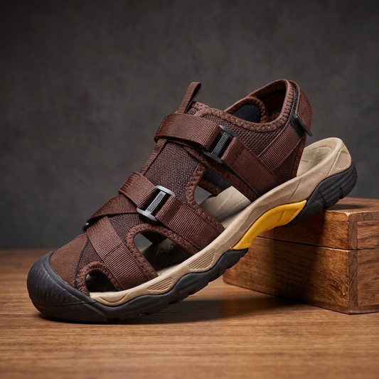 Ridgeworth Grip-Sole Trail Sandals - Coffee