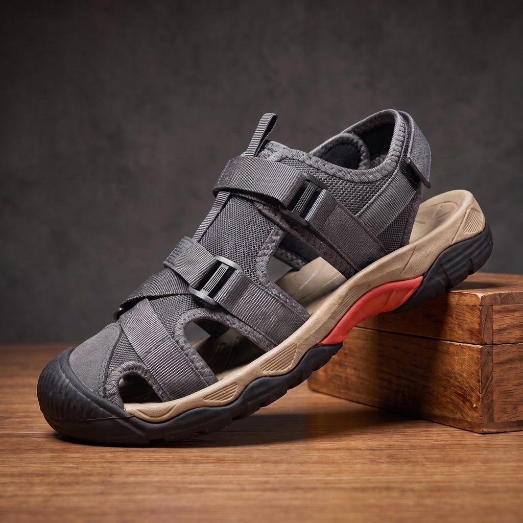 Ridgeworth Grip-Sole Trail Sandals - Grey