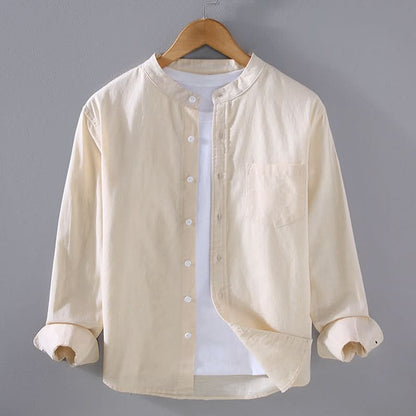 Riley Casual Linen Shirt - Apricot