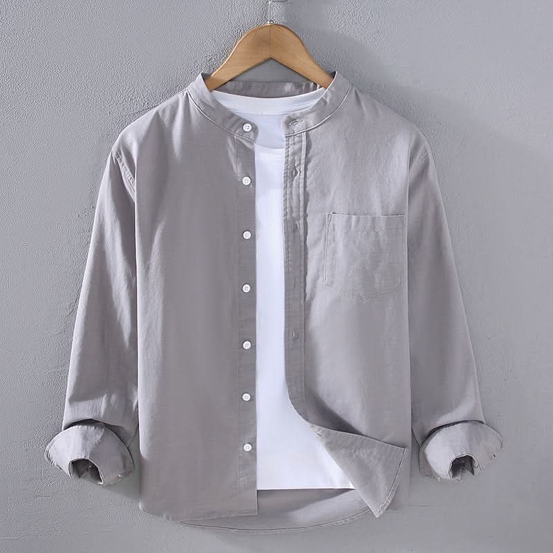Riley Casual Linen Shirt - Grey
