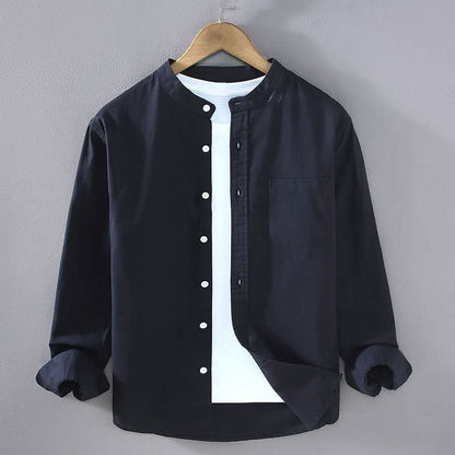 Riley Casual Linen Shirt - Navy