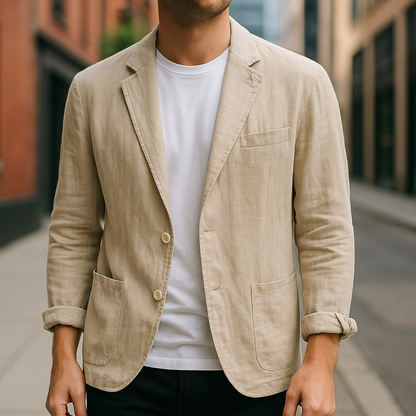 Rino Linen Blazer - Cream