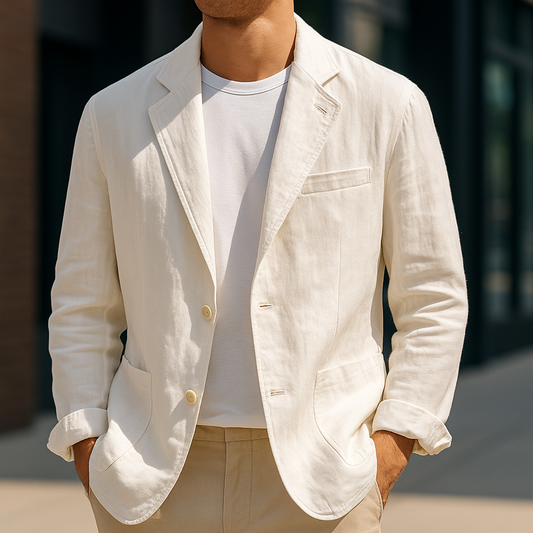 Rino Linen Blazer - White