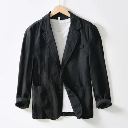 Riverton Linen Blazer - Black