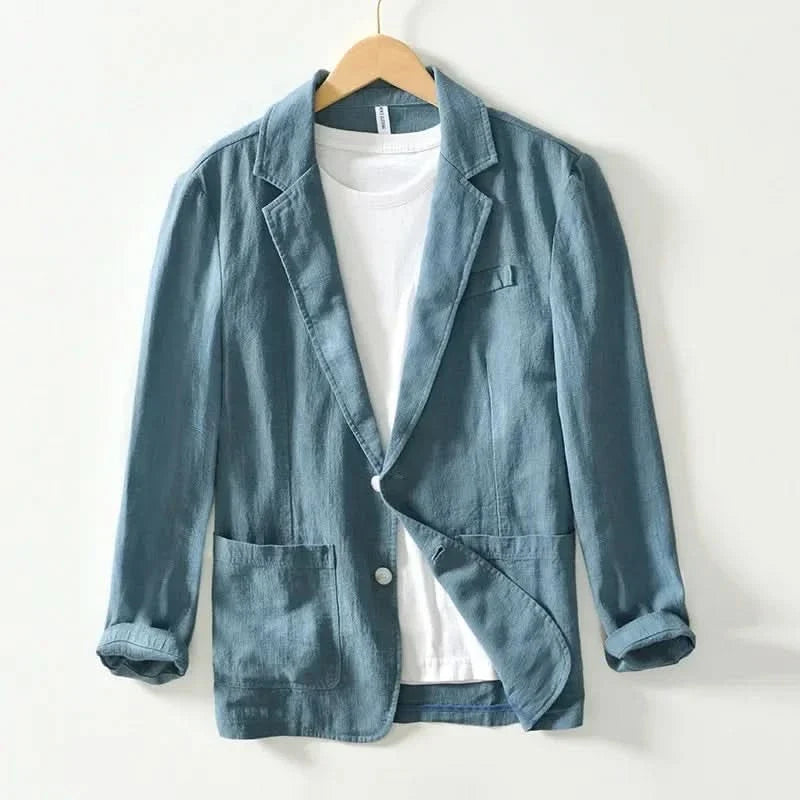 Riverton Linen Blazer - Blue