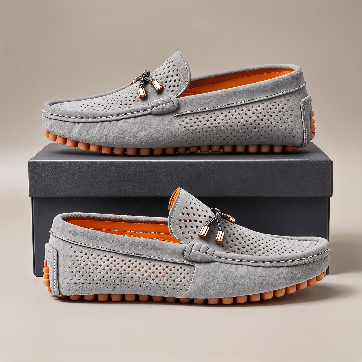 Rookmere Perforated Loafers - Grey