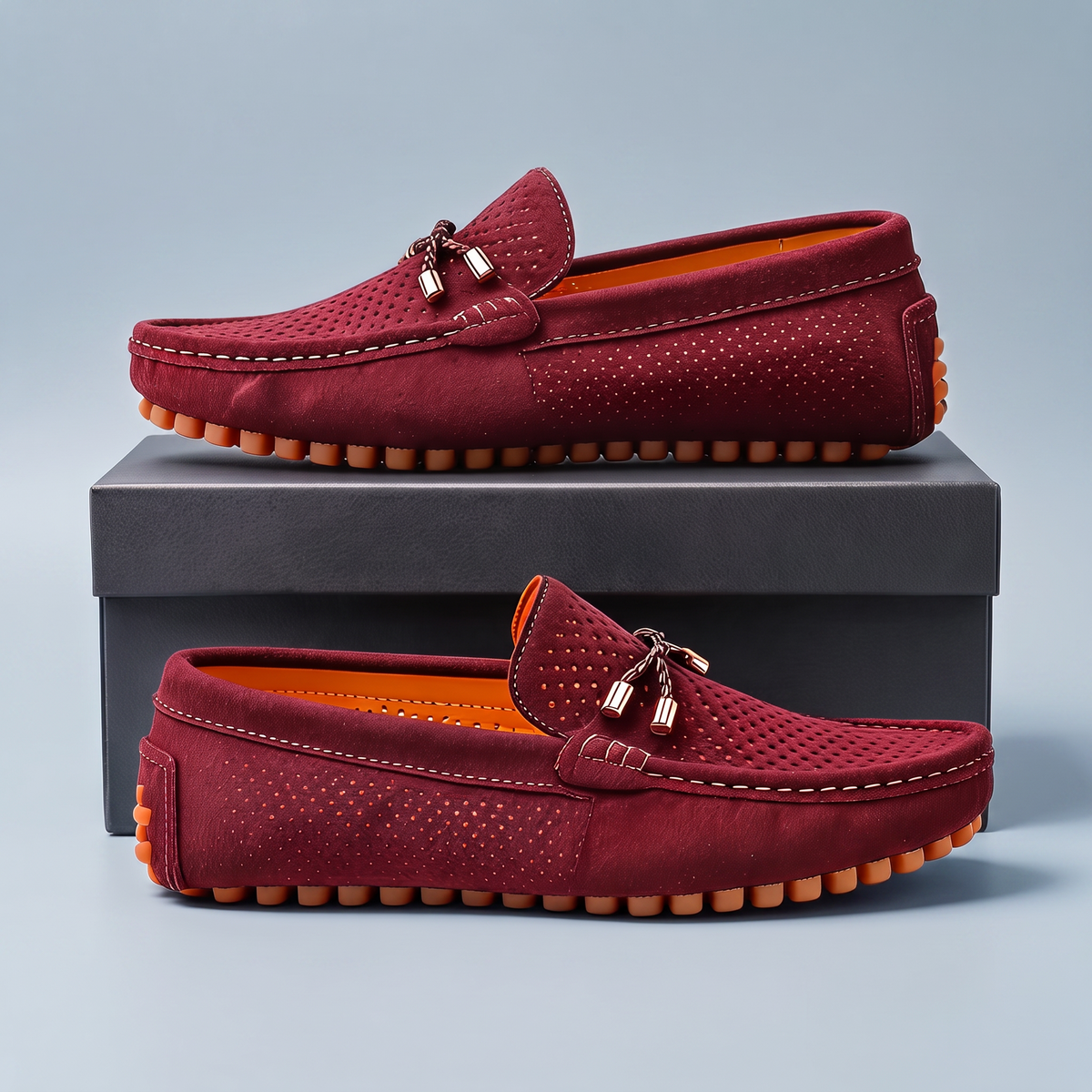 Rookmere Perforated Loafers - Red
