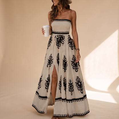 Rosalie Elegant Resort Maxi Dress - Beige