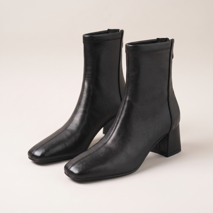 Rosalie Leather-Look Boots - Black