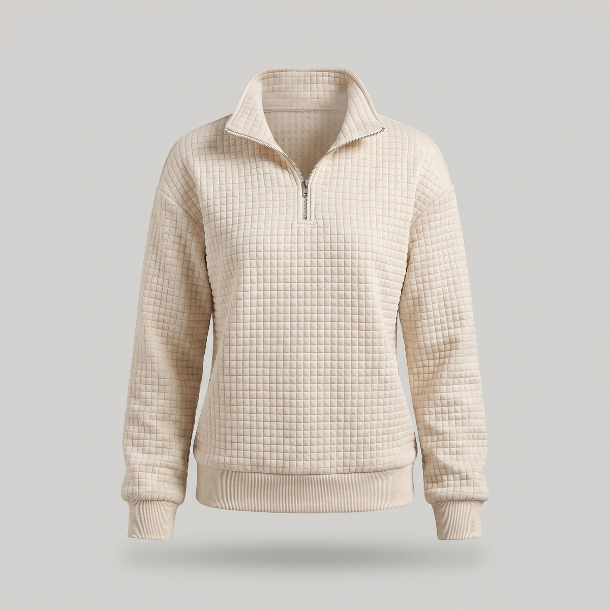 Rosalie Textured Zip Sweater - Camel