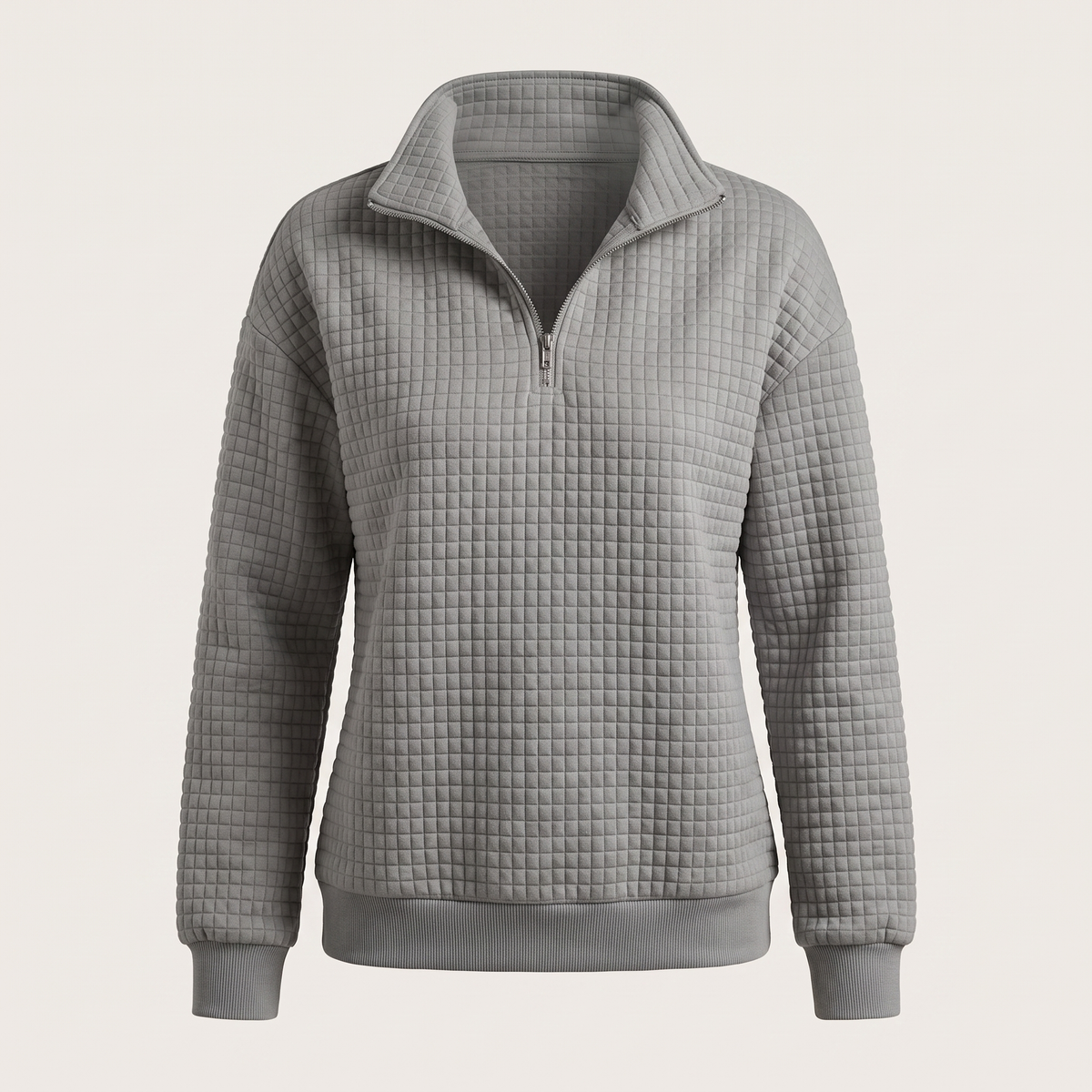 Rosalie Textured Zip Sweater - Charcoal