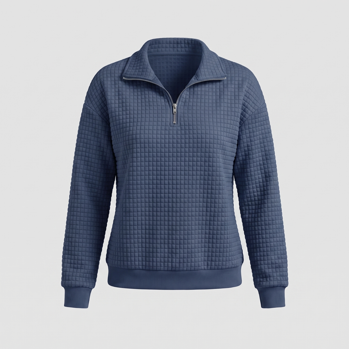 Rosalie Textured Zip Sweater - Navy