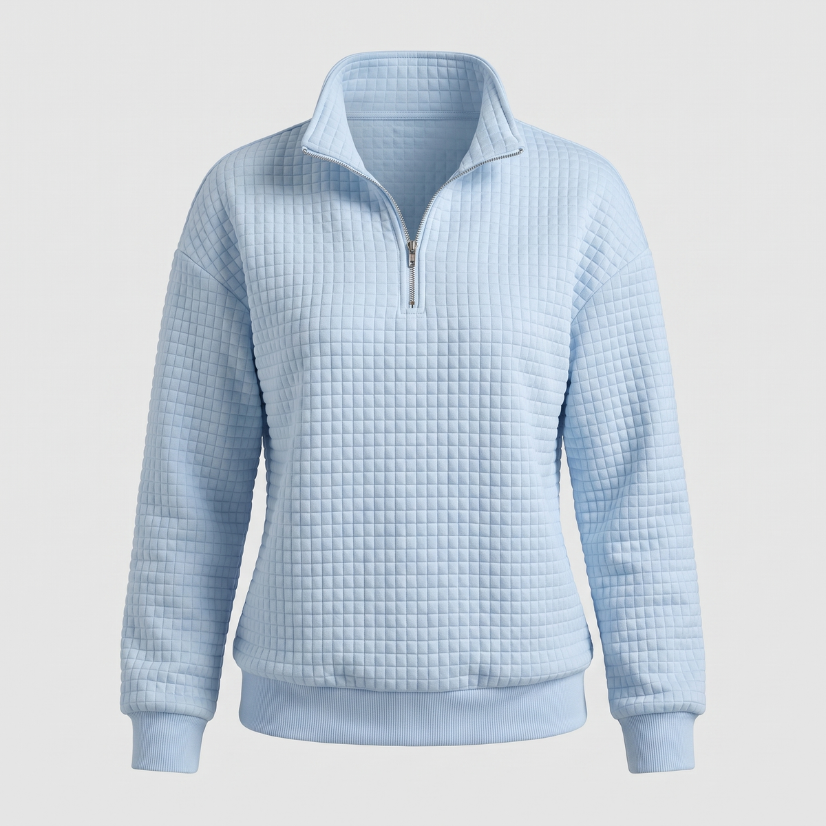 Rosalie Textured Zip Sweater - Sky