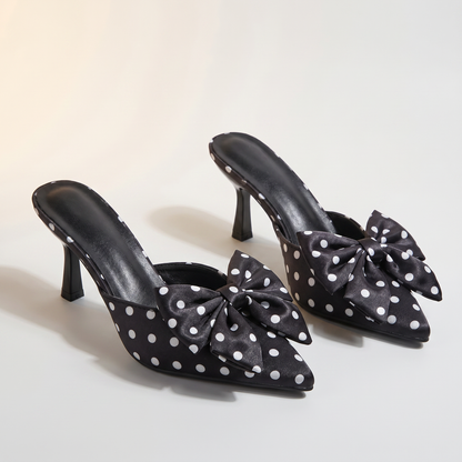 Rosalind Polka-Dot Court Shoes - Black