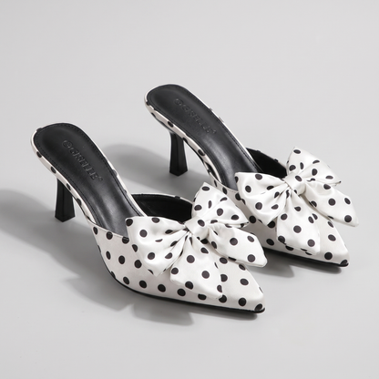Rosalind Polka-Dot Court Shoes - White