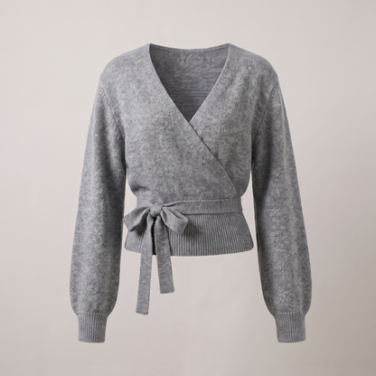 Rosalind Wrap Knit Jumper - Dark Grey