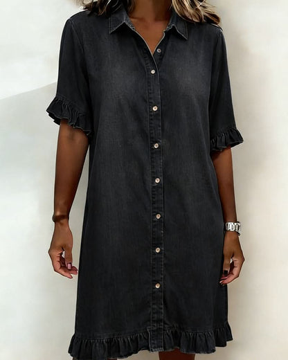 Rosamere Flattering Denim Dress - Black