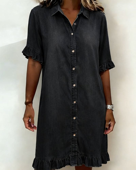 Rosamere Flattering Denim Dress - Black