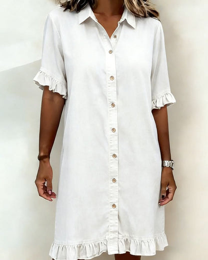 Rosamere Flattering Denim Dress - White