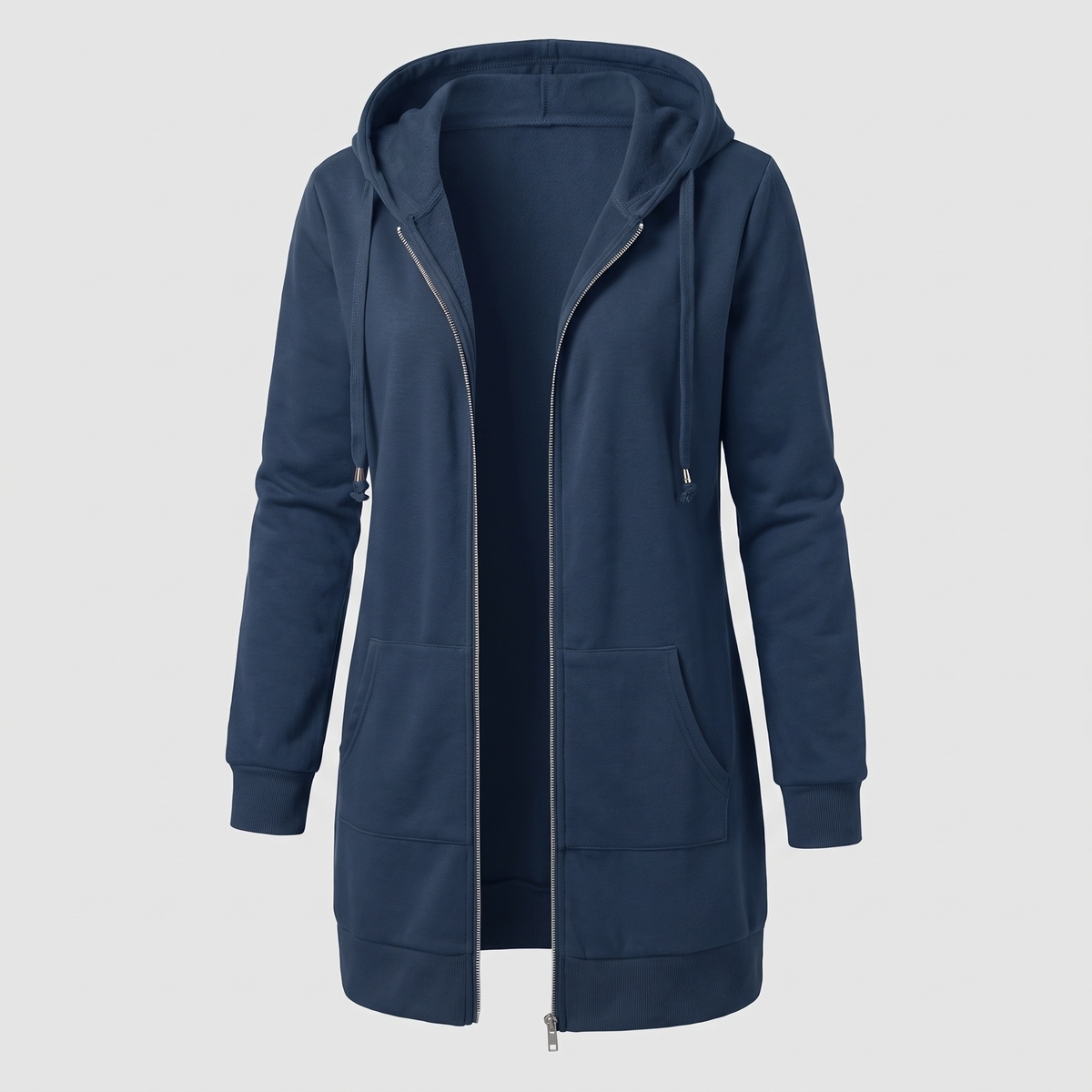 Rosamund Cosy Zip Hoodie Coat - Royal Blue