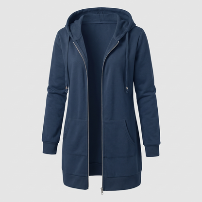 Rosamund Cosy Zip Hoodie Coat - Royal Blue