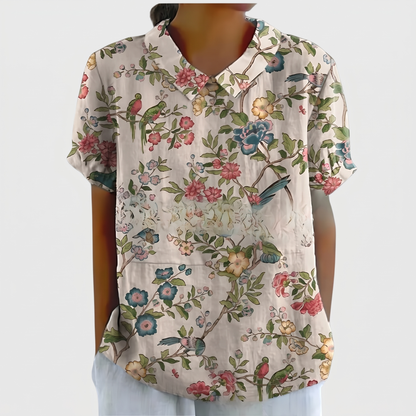 Rosedene Sage Floral Blouse - Grey