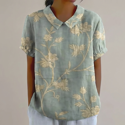 Rosedene Sage Floral Blouse - Yellowish Green