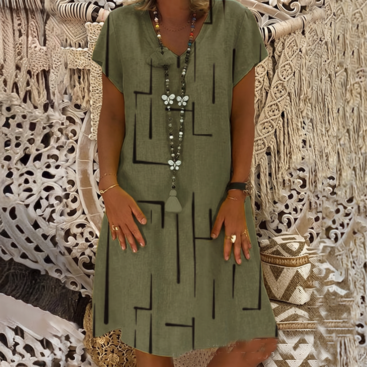 Rosethorn Easy-Wear Dress - Green