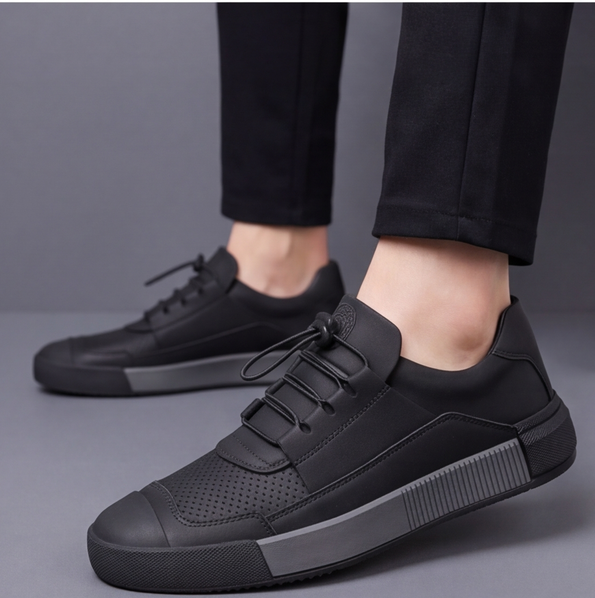 Rothbury Leather-Look Trainers