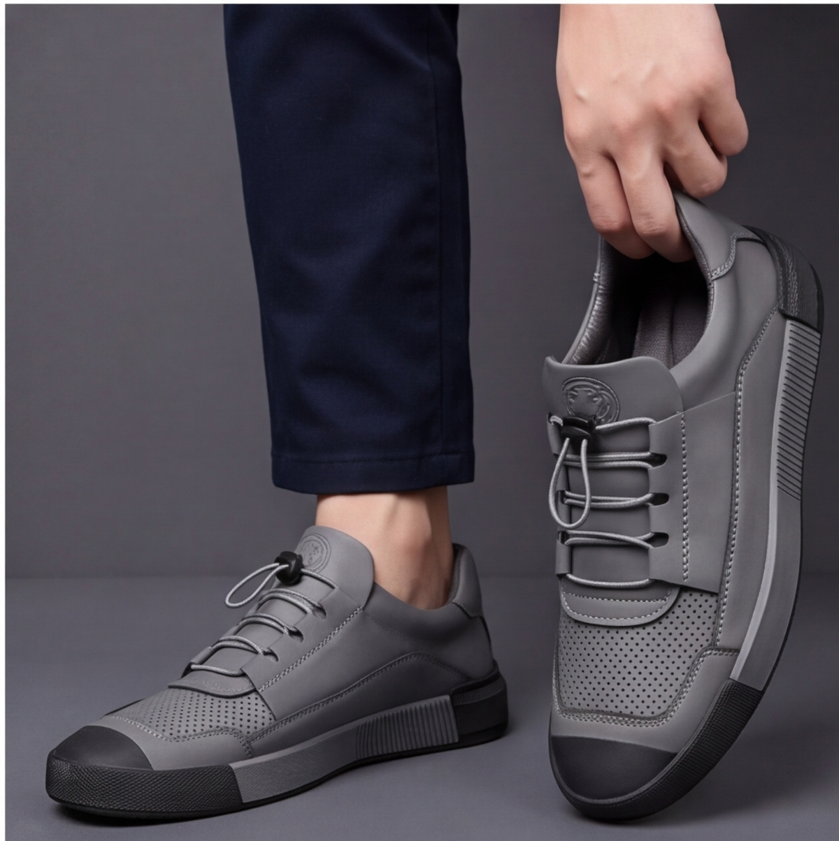 Rothbury Leather-Look Trainers