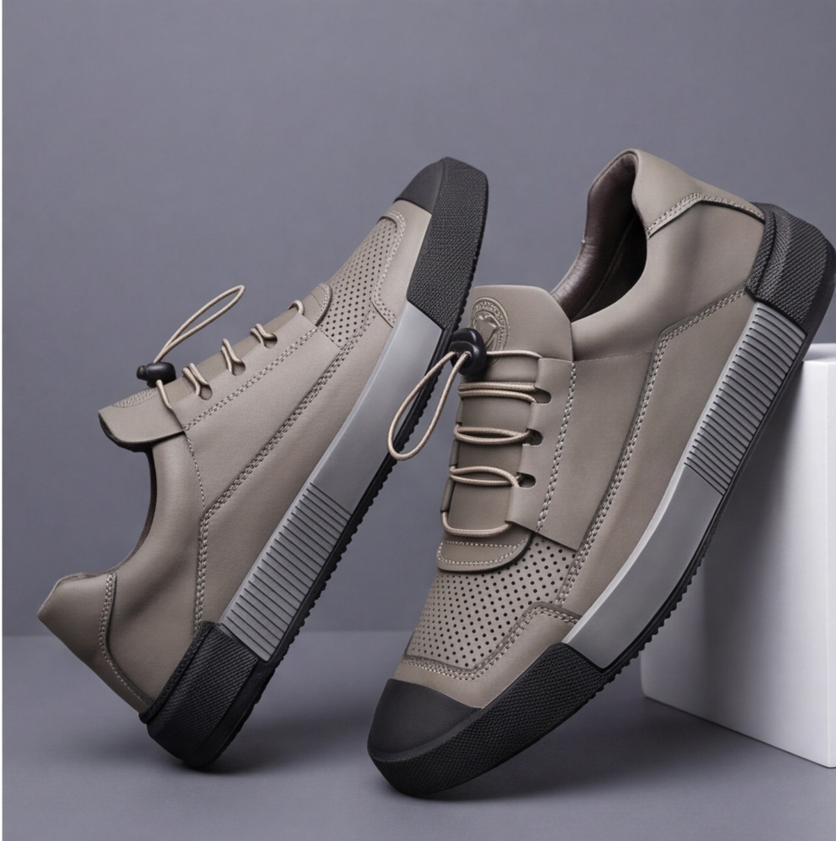 Rothbury Leather-Look Trainers