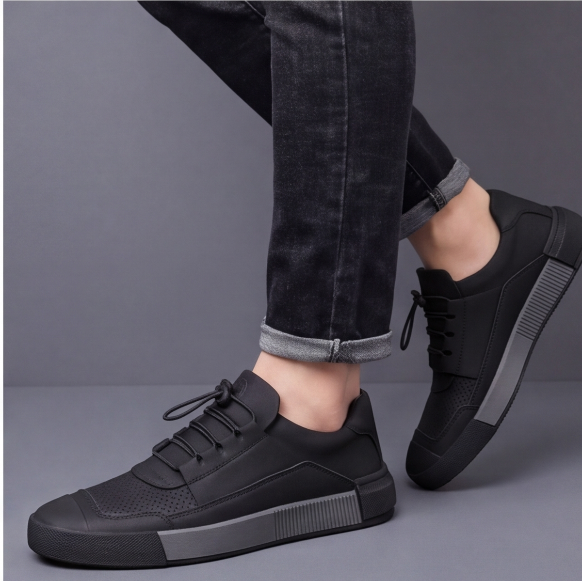 Rothbury Leather-Look Trainers