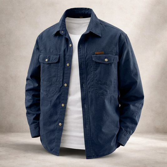 Rotherfield Cotton Overshirt - Blue